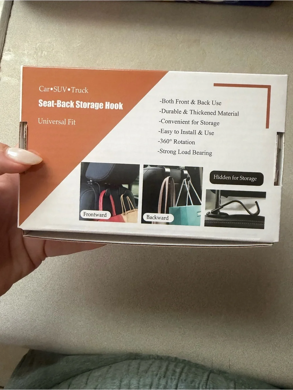 Seat-Back Storage Hook for Car, SUV & Truck